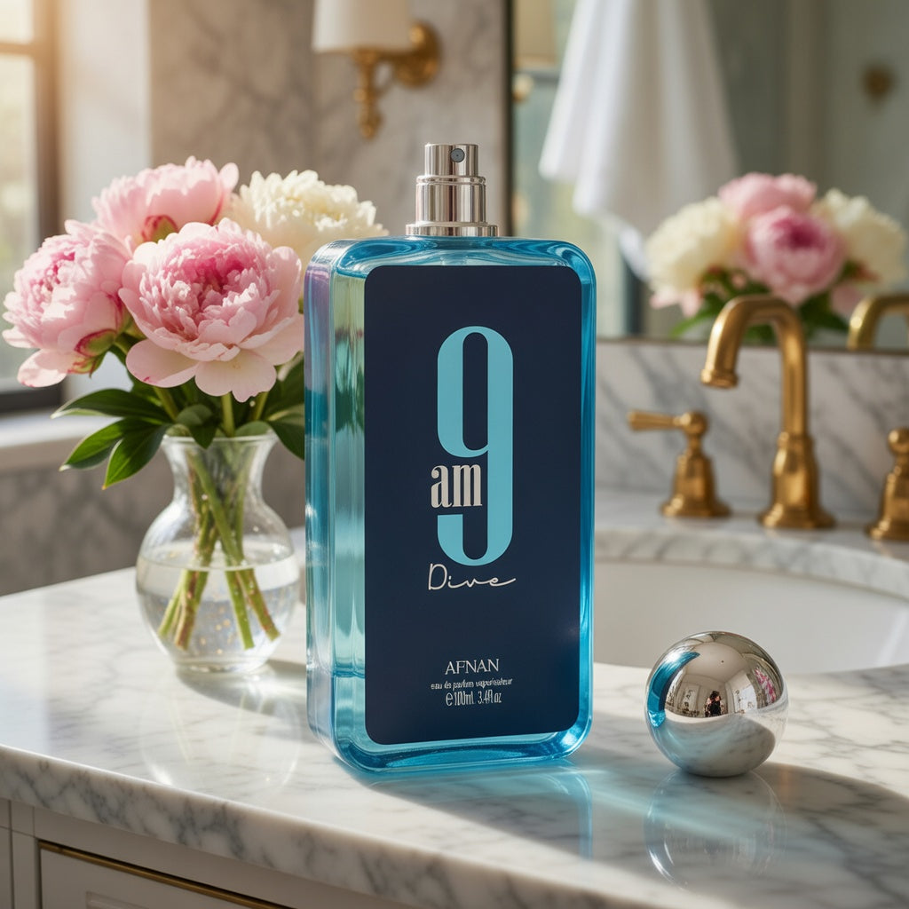 Afnan 9AM Dive EDP for Women - Aquatic Aromatic Fragrance lifestyle