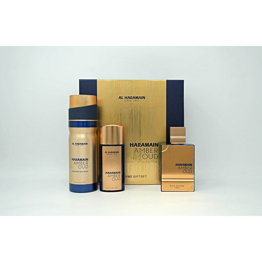 Al Haramain Amber Oud Bleu Edition EDP for Men Gift Set 2.5oz